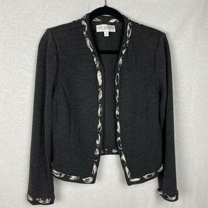 ST. JOHN COLLECTION KNIT JACKET CHARCOAL Sz 10